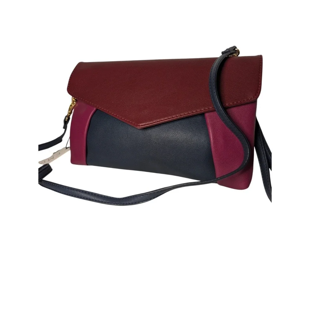 NWT‎ Emperia Color Block Clutch Bag Multi Color Faux Leather Crossbody Wristlet